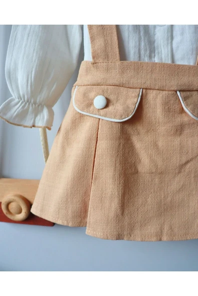 TinyAlp Bebe Yaka Tasarım Ve Şık Rahat Kalıp Müslin Gömlekli Kız Bebek Elbisesi - 2