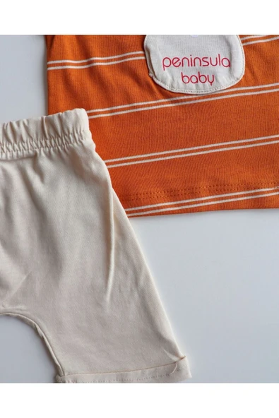 TinyAlp Eğlenceli Tasarım Desenli Yazlık Rahat Şortlu Erkek Bebek Takım - 2
