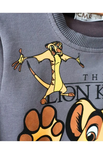 TinyAlp Rahat ve Kaliteli Esneyen Kumş Lion King Erkek Çocuk İkili Takım - 5