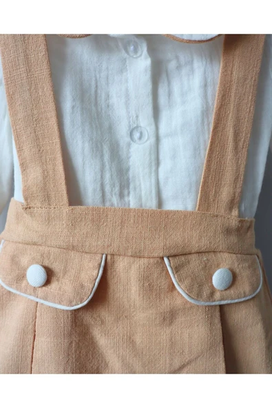 TinyAlp Bebe Yaka Tasarım Ve Şık Rahat Kalıp Müslin Gömlekli Kız Bebek Elbisesi - 7