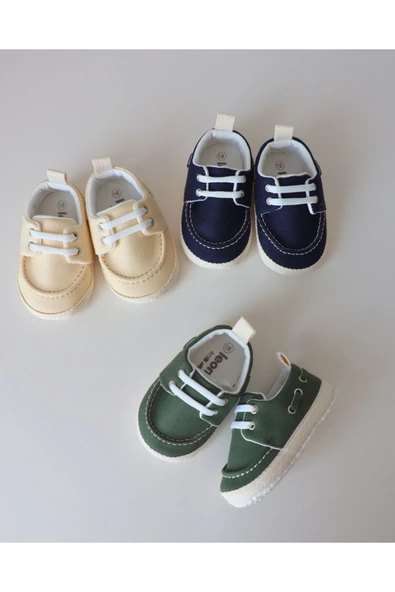 TinyAlp Yazlık Keten Kumaş Soft Ve Naturel Tasarım Bebek Ayakkabısı - 5