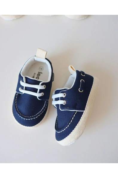 TinyAlp Yazlık Keten Kumaş Soft Ve Naturel Tasarım Bebek Ayakkabısı