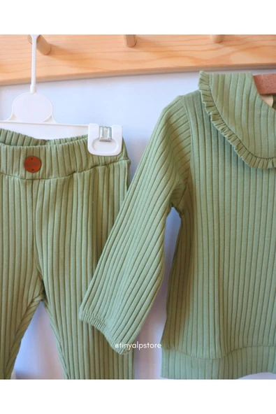 TinyAlp Bebe Yaka Naturel Rahat Kumaşlı Esnek Kız Çocuk Takım - 6