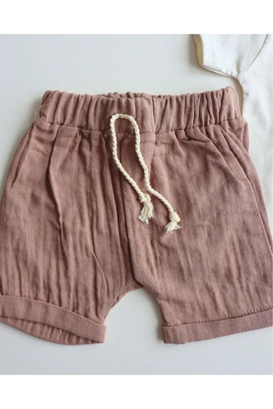 TinyAlp Eğlenceli Tasarım Desenli Yazlık Rahat Şortlu Erkek Bebek Takım - 7