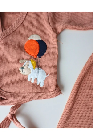 TinyAlp Soft Renkli ve Tasarım Desenli Yumuşacık Kız / Erkek Bebek Yenidoğan Takım - Çorap Hediyeli - 2