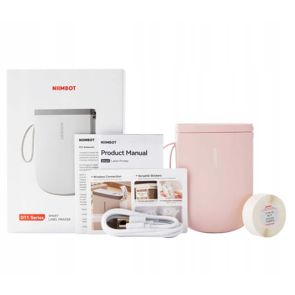 NIIMBOT D11_H Bluetooth Taşınabilir Pembe Termal Etiket Yazıcı - 3