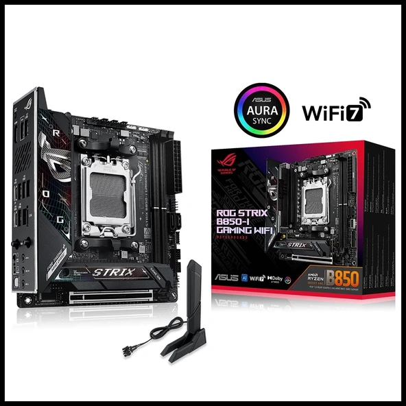 ASUS ROG STRIX B850-I GAMING WIFI AM5 DDR5 8400+(OC)MHz Mini-ITX Gaming Anakart - 1