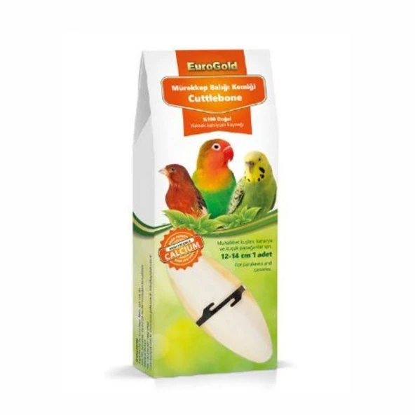 EuroGold Mürekkep Balığı Kemiği Kuş Gaga Taşı 1 Adet 12-14 Cm ürün görseli