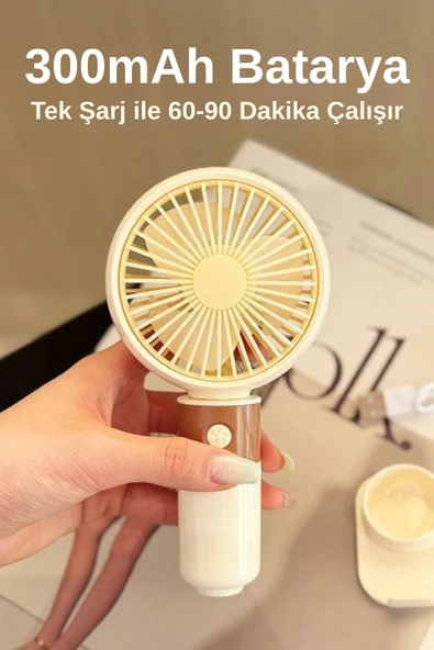 Taşınabililir Mini Usb Şarjlı 3 Kademeli El Masaüstü Vantilatör Fan Soğutucu YM88214 - 5