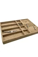 Helsinki Model Süet Kaplama Sütlü Kahve Renk Çoklu Mix Çekmece Içi Takı Düzenleyicisi