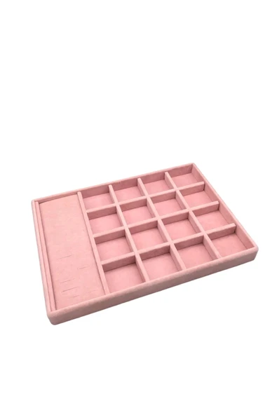 Amsterdam Model Süet Kumaş Pembe Renk 34/24 Cm  Takı Sergileme Standı - 1