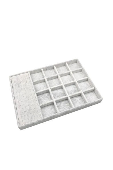 Amsterdam Model Süet Kumaş Gri Renk 34/24 Cm  Takı Sergileme Standı - 1