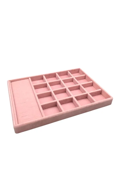 Amsterdam Model Süet Kumaş Pembe Renk 34/24 Cm  Takı Sergileme Standı - 3
