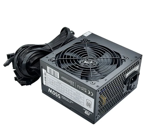 PowerBoost PB550WB 550W 80+ White  APFC 4*PCI-E 6+2 Pin 12cm Siyah Fanlı ATX PSU (Bulk) - 1