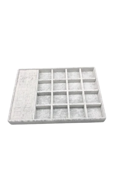 Amsterdam Model Süet Kumaş Gri Renk 34/24 Cm  Takı Sergileme Standı - 2