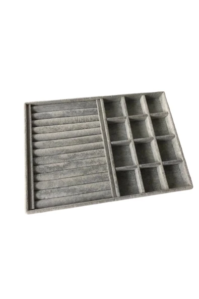 Berlin Model Süet Kumaş Gri Renk 24/34 Cm  Sosisli- Bölmeli Takı Sergileme Standı - 3