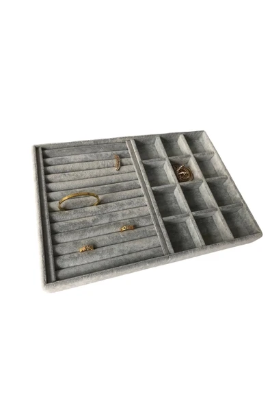 Berlin Model Süet Kumaş Gri Renk 24/34 Cm  Sosisli- Bölmeli Takı Sergileme Standı