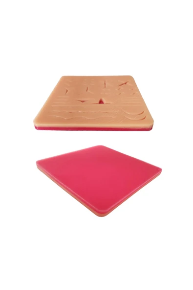 ŞimdiBenim Cerrahi Yara Silikon Sütür Pedi Yara Dikiş 19x18 Cm Eğitim Matı Travmatik Dikiş Pedi