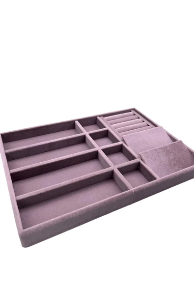 Helsinki Model Süet Kaplama Lila Renk 24/34 Cm  Takı Sergileme Standı - 3
