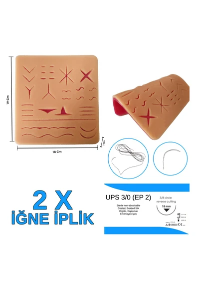 ŞimdiBenim Cerrahi Dikiş Atma Seti 2 Adet İğne İplik Hediye Kesik Sütür Eğitim Seti