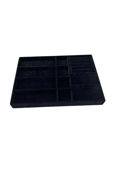 Helsinki Model Süet Kaplama Siyah Renk 24/34 Cm Takı Sergileme Standı - 3