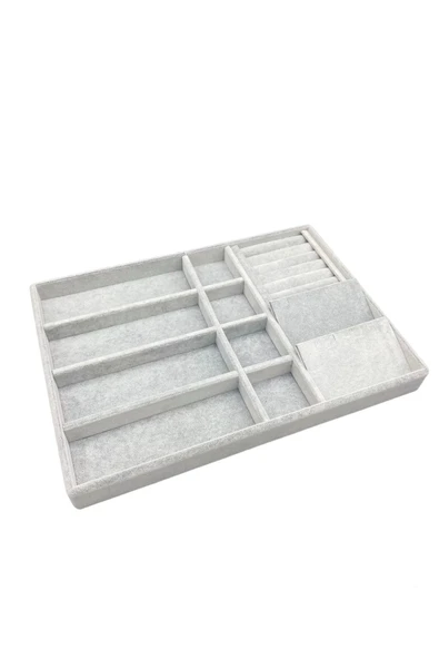 Helsinki Model Süet Kaplama Gri Renk 24/34 Cm Takı Sergileme Standı ürün görseli