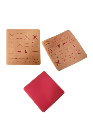 ŞimdiBenim Cerrahi Yara Silikon Sütür Pedi Yara Dikiş 19x18 Cm Eğitim Matı Travmatik Dikiş Pedi - 6