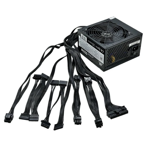 PowerBoost PB550WB 550W 80+ White  APFC 4*PCI-E 6+2 Pin 12cm Siyah Fanlı ATX PSU (Bulk) - 3