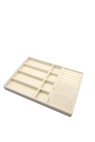 Helsinki Model Süet Kaplama Krem Renk 24/34 Cm Takı Sergileme Standı ürün görseli