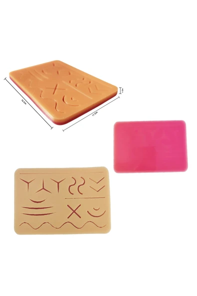 ŞimdiBenim Esnek Sütür Eğitim Seti Yumuşak Silikon 16x11 Cm Doktor Dikiş Pedi