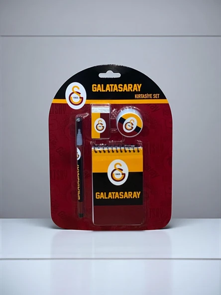 Galatasaray Taraftar 4'lü Kırtasiye Seti(Kalem-Silgi-Not Defteri-Kalem Tıraş)