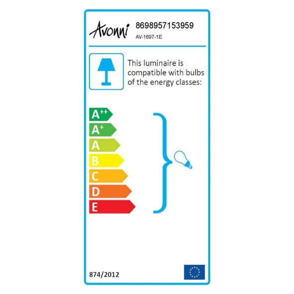Avonni AV-60092-1E Eskitme Kaplama Modern Avize E14 Metal Cam 15cm - 6