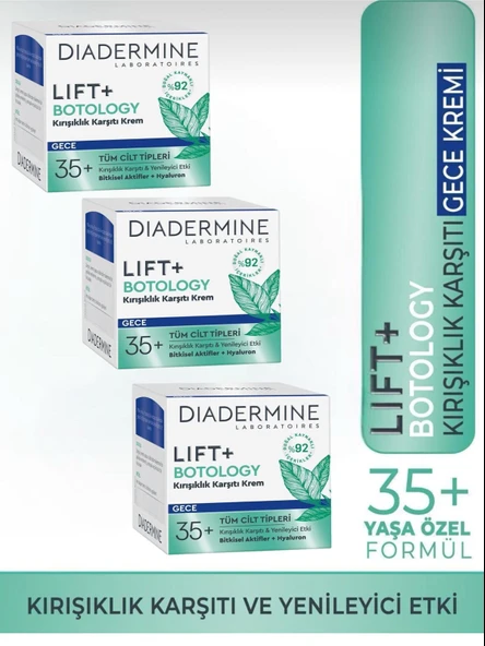 Lift+Botology Kırışıklık Karşıtı Gece Kremi 50 ml X 3 Adet