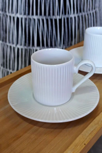 Farika Porselen Elifr12 Parça 6 Kişilik Yalın Porselen Kahve Fincanı Takımı ürün görseli 1