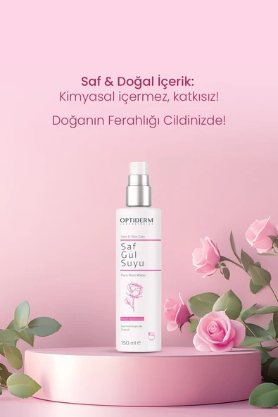 Optiderm Gül Suyu Aydınlatıcı ve Arındırıcı Tonik Doğal ve Saf 150 ml - 2