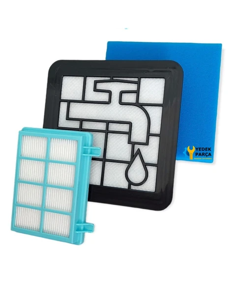 Philips Uyumlu FC 9331 PowerPro City Süpürge Ön ve Hepa Filtre A+Kalite ürün görseli