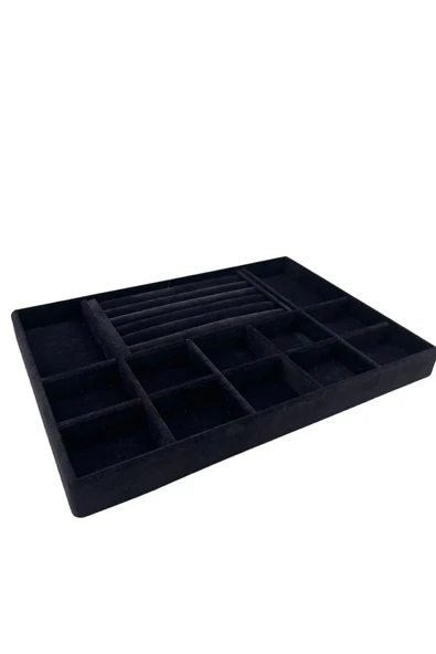 İstanbul Model Süet Kumaş Siyah Renk 24/34 Cm Takı Sergileme Standı - Resim 3