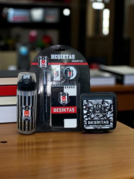 Beşiktaş Taraftar 4 bölmeli Beslenme Kutusu 500 Ml Matara Kırtasiye Seti