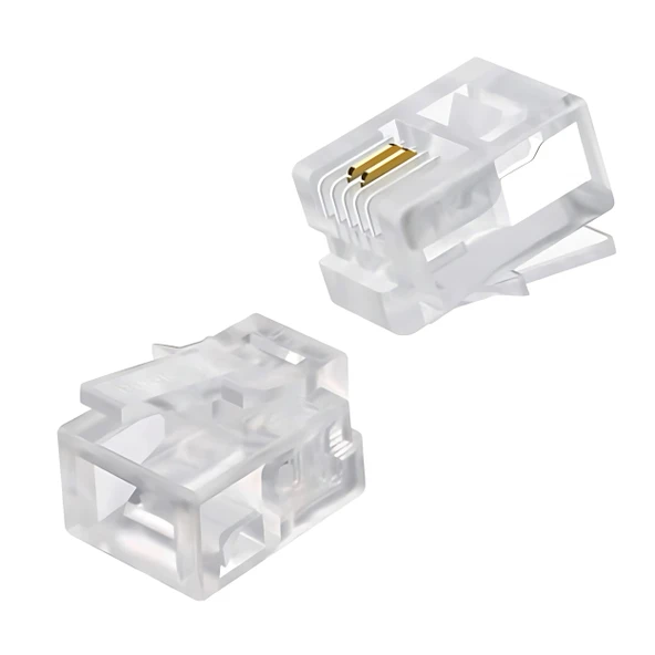 MN6 MX508 rj11 jack-50 Adet-6P/2C-ABS/Telefon SOKETİ-RJ11 Konnektör - 1