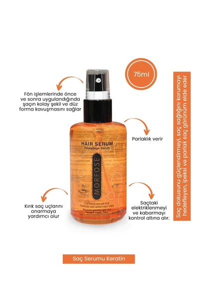 MORFOSE SAÇ SERUMU ARGAN 75 ML (CAM) - Resim 2