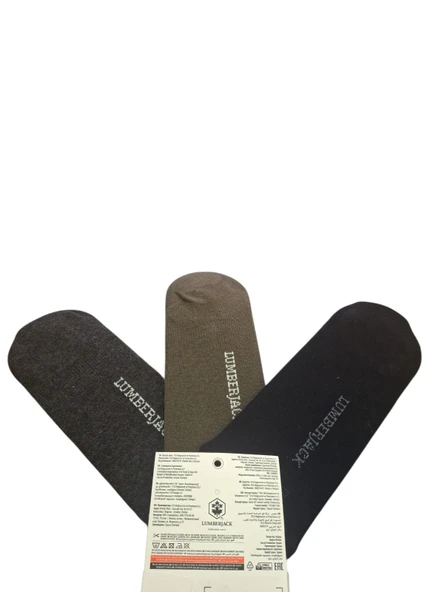 Lumberjack Creamy 3 lü Çorap Siyah Haki Gri - Resim 2