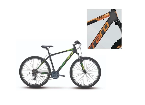 CARRARO FORCE 700 ERKEK DAĞ BİSİKLETİ 432H V 27.5 JANT 21 VİTES MAT ANTRASİT TURUNCU BEYAZ ürün görseli