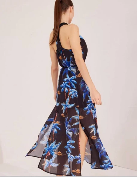 PALMİYE DESEN UZUN ELBİSE ürün görseli
