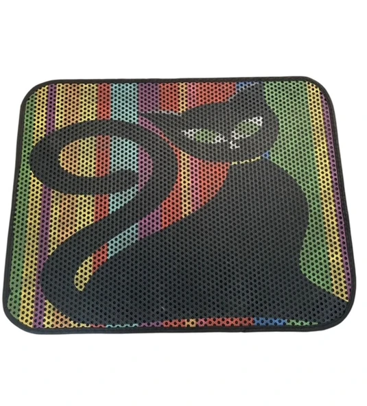 Xxl Büyük Boy 80cm X 60cm Kedi Tuvalet Kabı Önü Kum Toplayıcı Elekli Kedi Halısı Paspası DEKOR