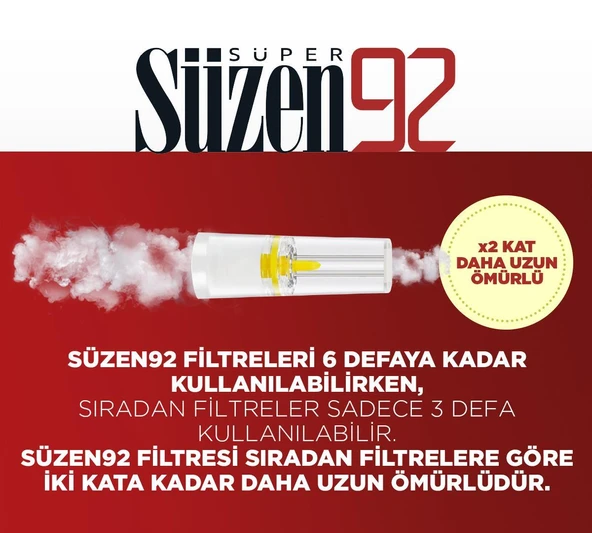 Süzen92 Slender Filtre 300'lü Ekonomik Paket 1 Adet Taşıma Kutusu Hediyeli - 3