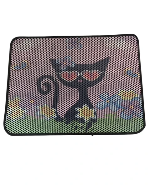 Xxl Büyük Boy 80cm X 60cm Kedi Tuvalet Kabı Önü Kum Toplayıcı Elekli Kedi Halısı Paspası DEKOR