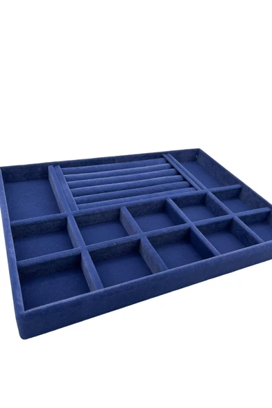 Istanbul Model Süet Kumaş Lacivert Renk 24/34 Cm Takı Sergileme Standı - Resim 3