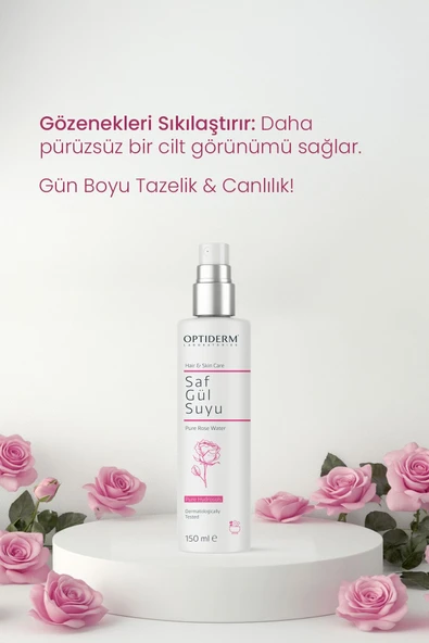 Optiderm Gül Suyu Aydınlatıcı ve Arındırıcı Tonik Doğal ve Saf 150 ml - 4