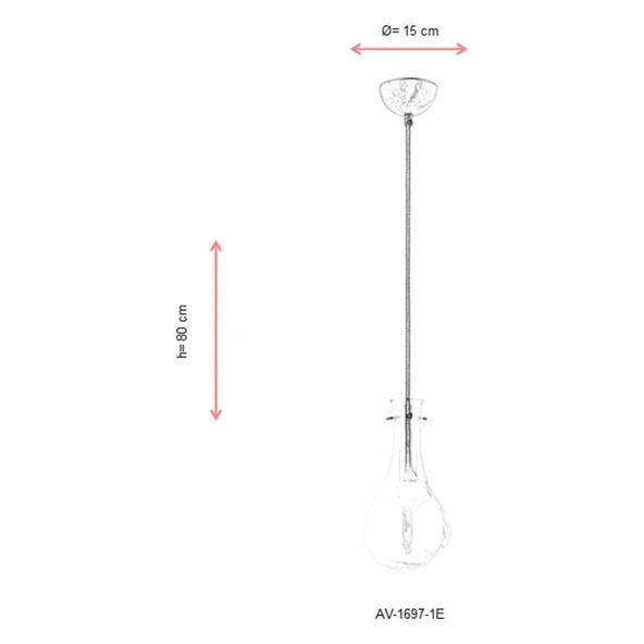 Avonni AV-60092-1E Eskitme Kaplama Modern Avize E14 Metal Cam 15cm - 3