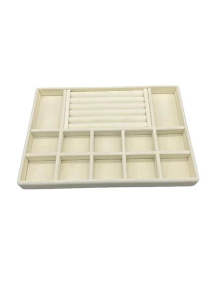 Istanbul Model Süet Kumaş Krem Renk 24/34 Cm Takı Sergileme  Standı - Resim 2